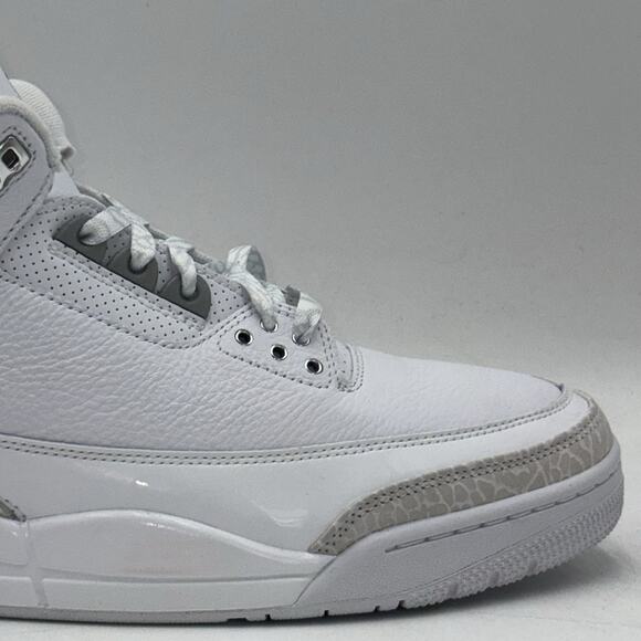 Nike Air Jordan 3 Retro White Silver Sneakers CT8532 111 Men Size 12 NEW main image 4